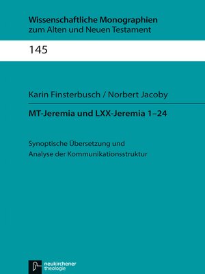 cover image of MT-Jeremia und LXX-Jeremia 1-24